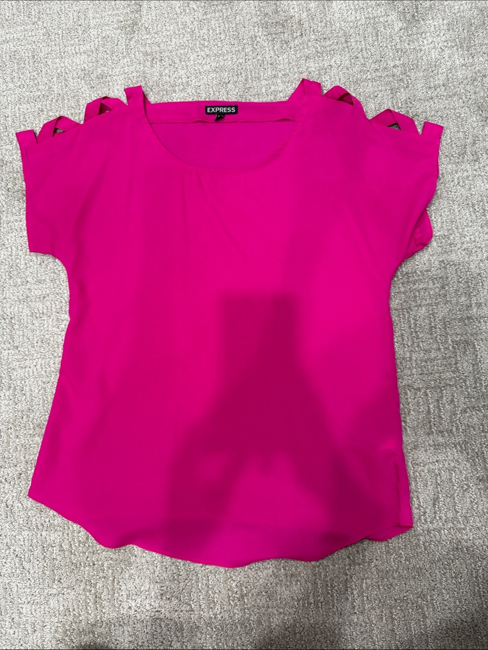 Express Women's Fuchsia Cutout Shoulder Blouse
